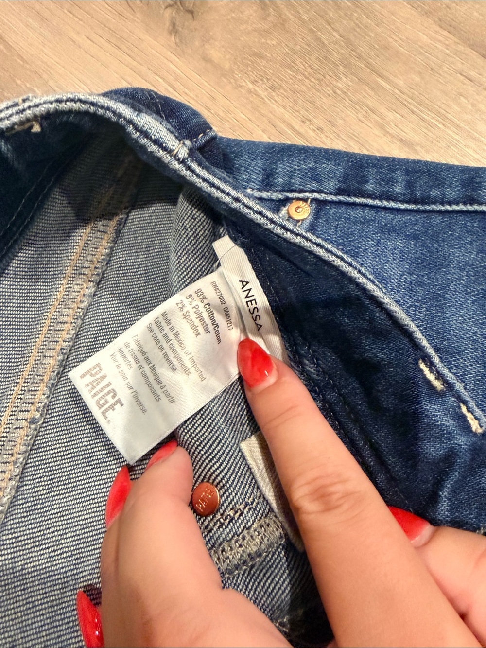 PAIGE Dark Blue Wide-Leg Cropped Jeans - Picture 2 of 3